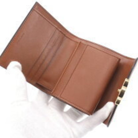 Celine Small Wallet Triomphe Natural Tan Calfskin Trifold - Picture 5 of 6